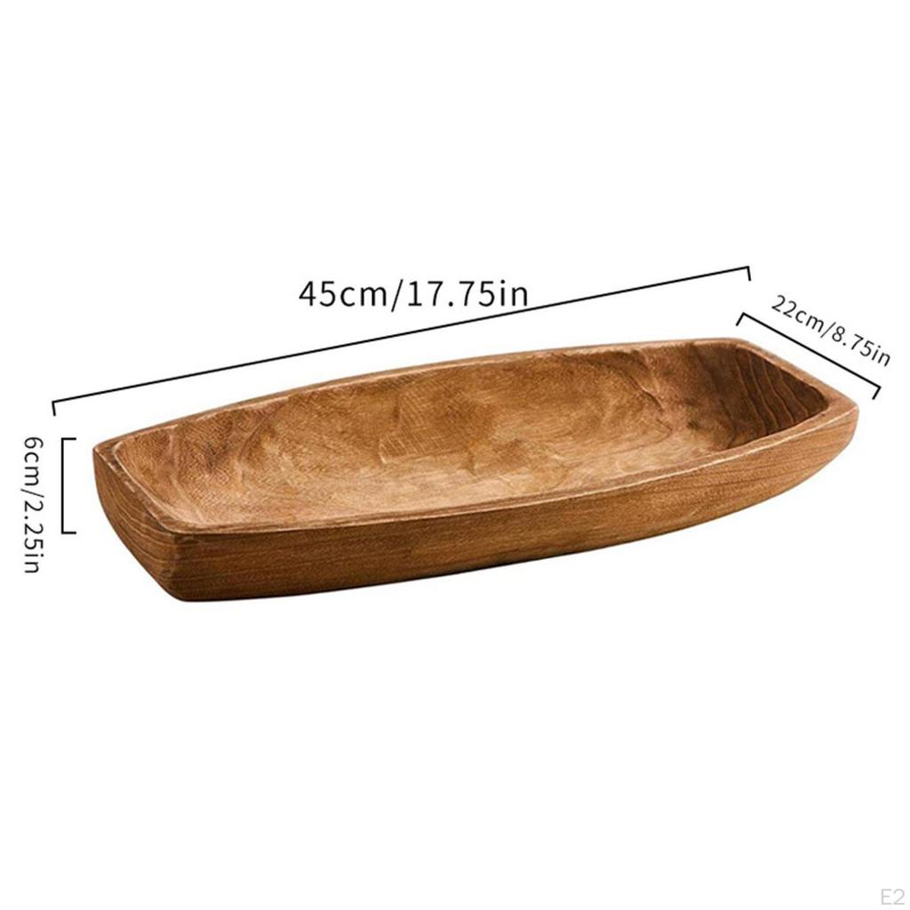 Wooden Bowl Candle Holder Tray Rustic Durability Multifunctional Table Decoration Decorative