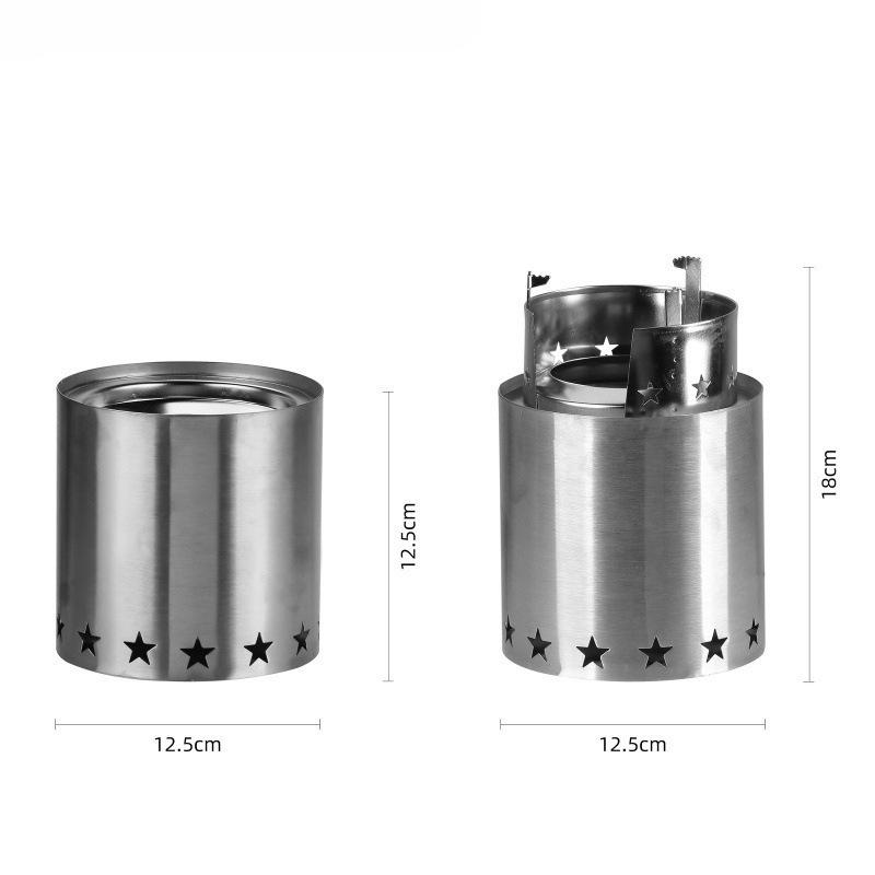 Compact Outdoor Wood Cooking Stove - Portable Firewood Stove for Travel