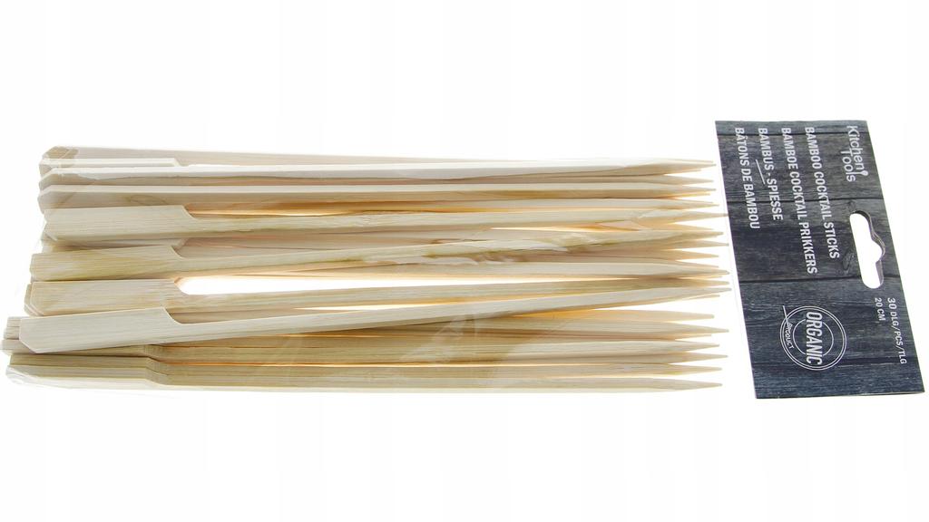 BAMBOO TOOTHPICKS SKEWERS 20cm SET 30pcs