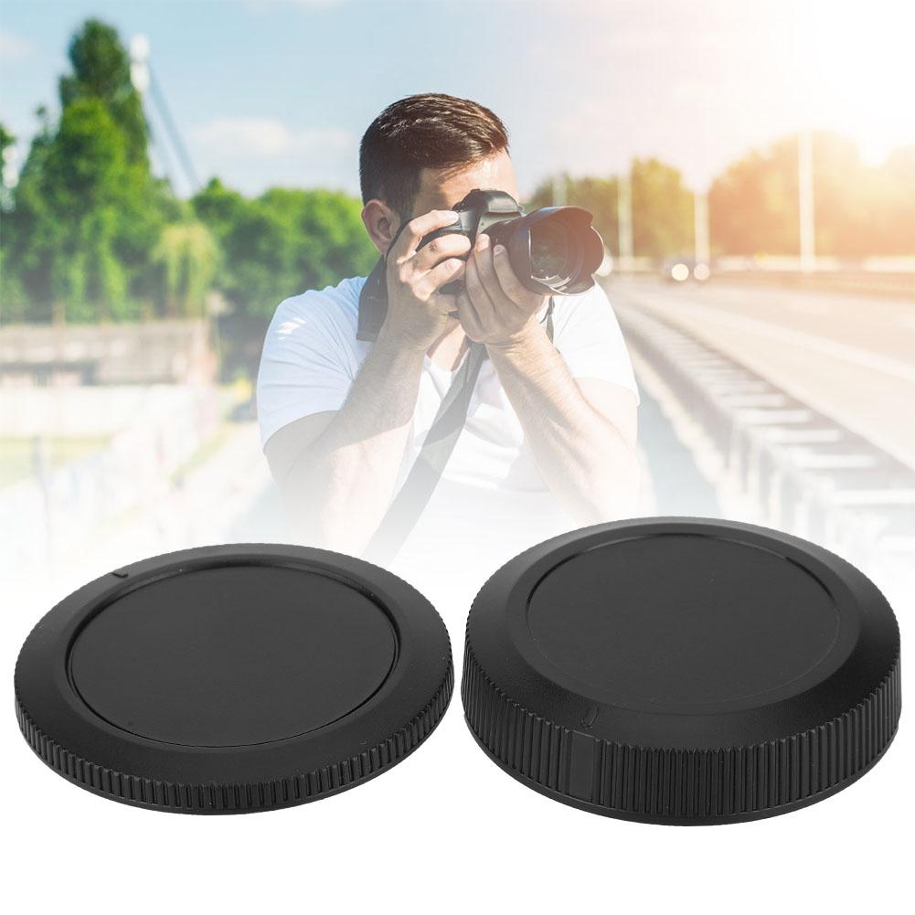 Portable Plastic Cameras Body Front Rear Lenses Cap Cover Set for Canon EOSR Full Frame Camera Black