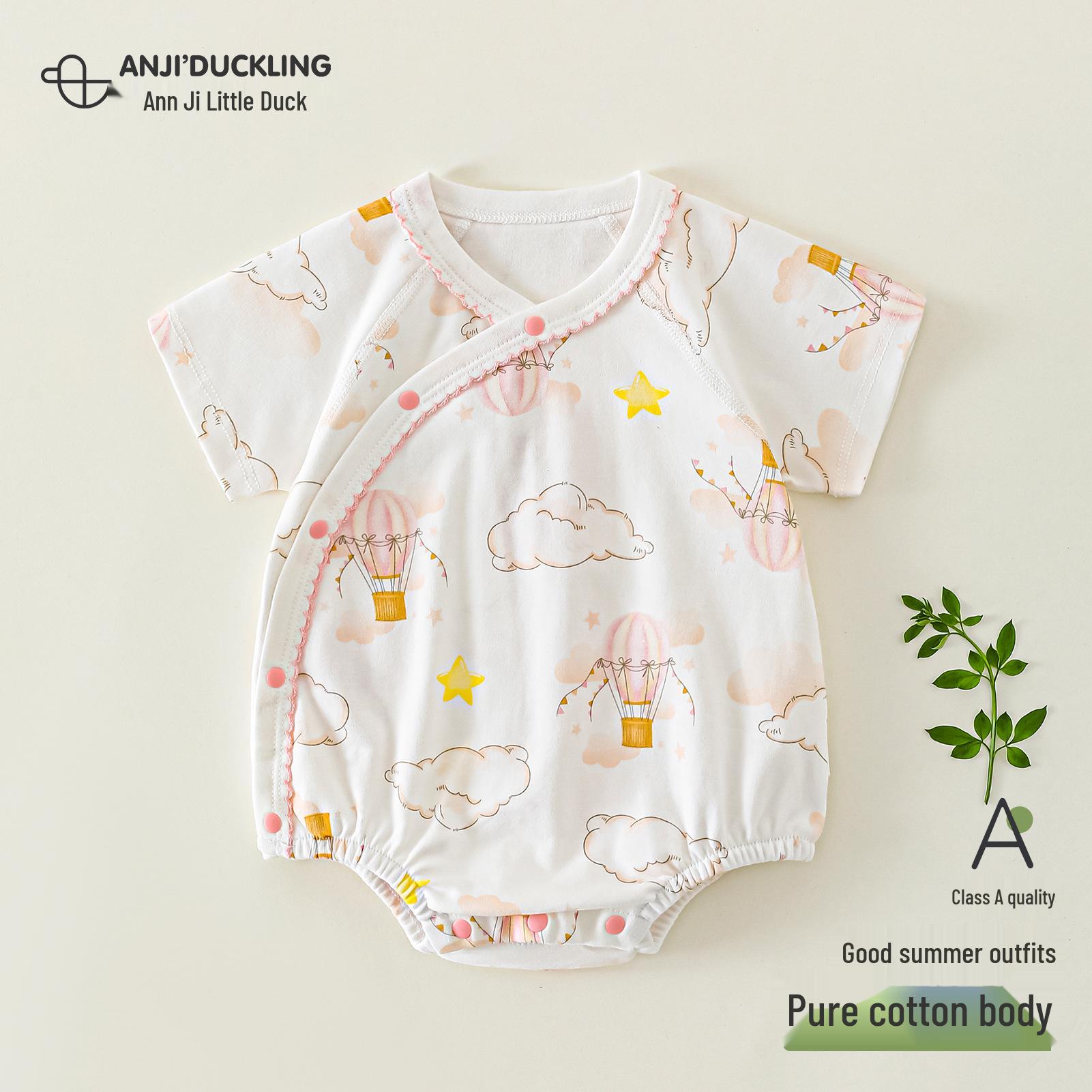 Детский боди Anji Little Duck - Летний дышащий хлопковый наряд для новорожденного 66 cm