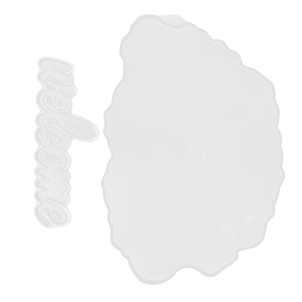 2Pcs Welcome Molds DIY Epoxy Cloud Doorplate Hanging Projects Silicone Resin Door Wall Decor