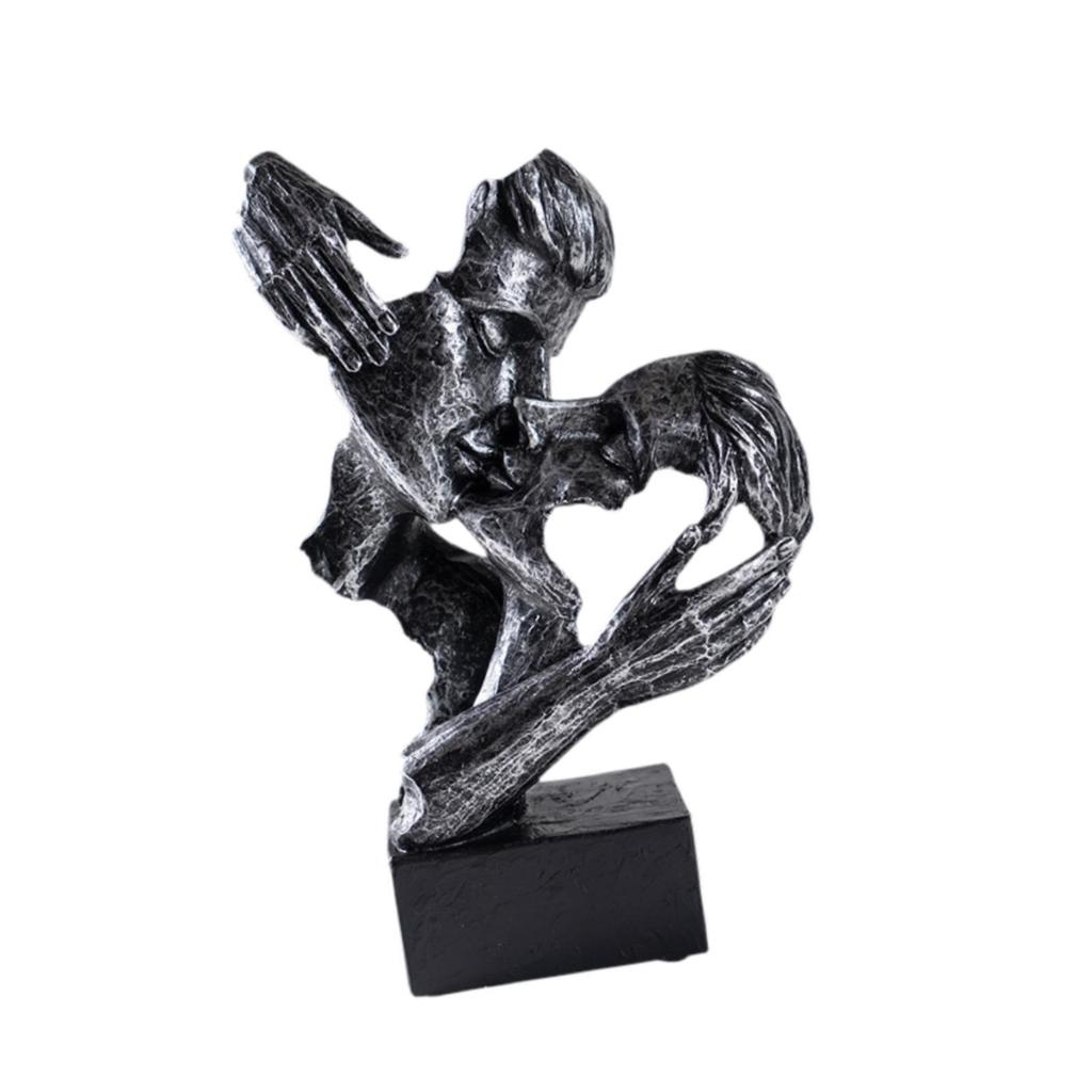 Abstract Art Couple Sculpture Tabletop Centerpiece Couples Kiss Sculpture for Festival Bedroom Fireplace TV Cabinet Shelves