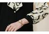 Stylish Printed Bow Tie Chiffon Top for Middle-Aged and Elderly Women – Loose Fit, Long-Sleeved, Plus Size