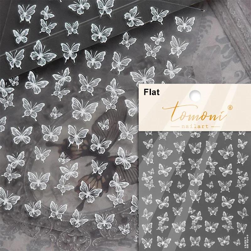 1pcs Butterfly Nail Stickers High Quality Sparkling Shell Light Nail Stickers Nail Art Decal Snakes Design Manicure Tools