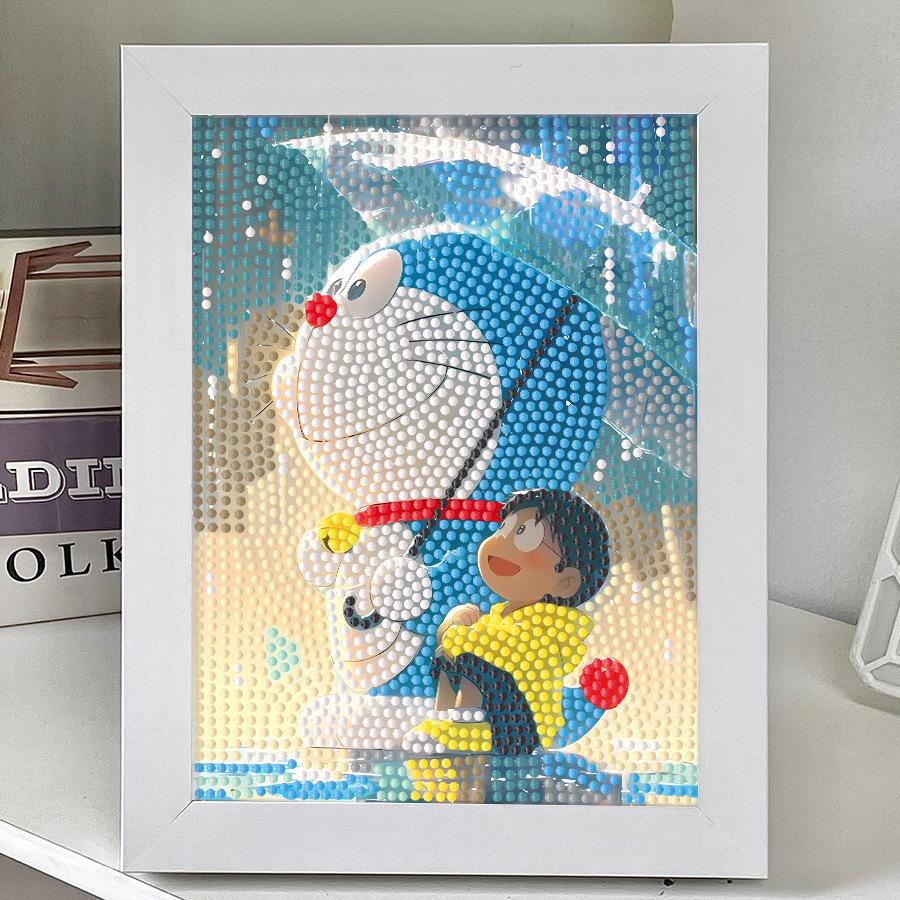 Panda Diamond Sticker Children's Handmade Material Package Cute Cat Cartoon Robot Cat Jingle Cat Point Diamond Painting