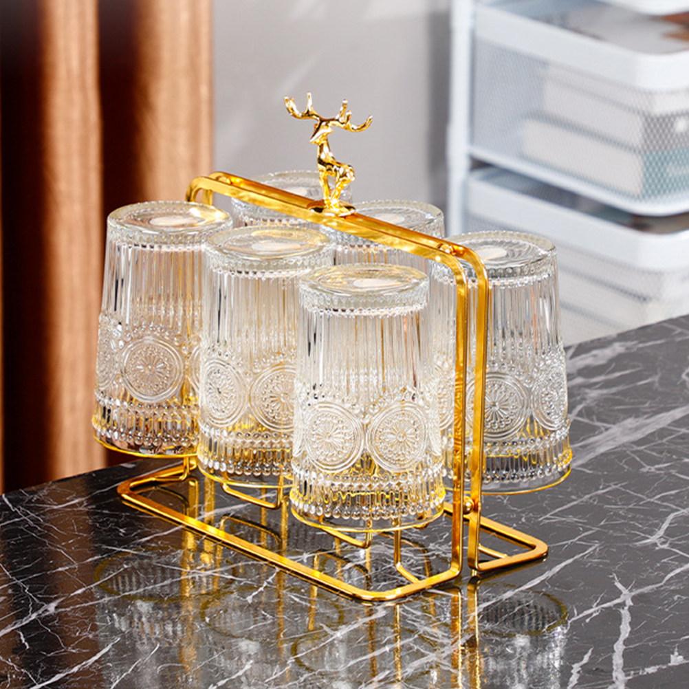 Plastic Cup Storage Holder Kitchen Cup Drainer Stand Bottle Dish Drainer Polished Surface Space Saving Cups Organizer