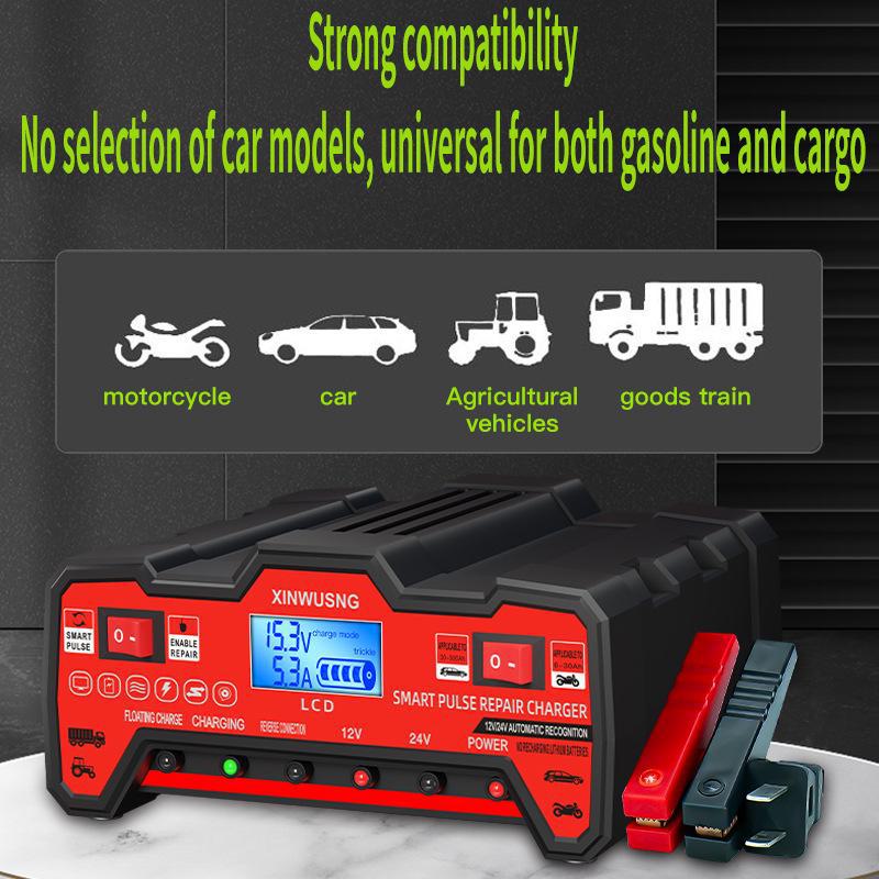 High-Power 12V/24V Intelligent Car & Truck Battery Charger