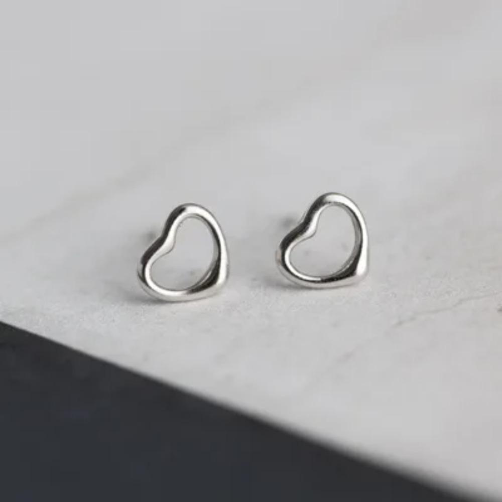 Silver Plated Korean Style Stud Earrings for Women Creative Ear Hole Design Allergy Free Fine Jewelry Accessories