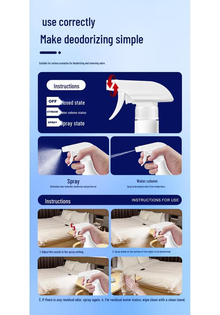 Homestay Deodorant Air Freshener Spray for Indoor Odor Removal