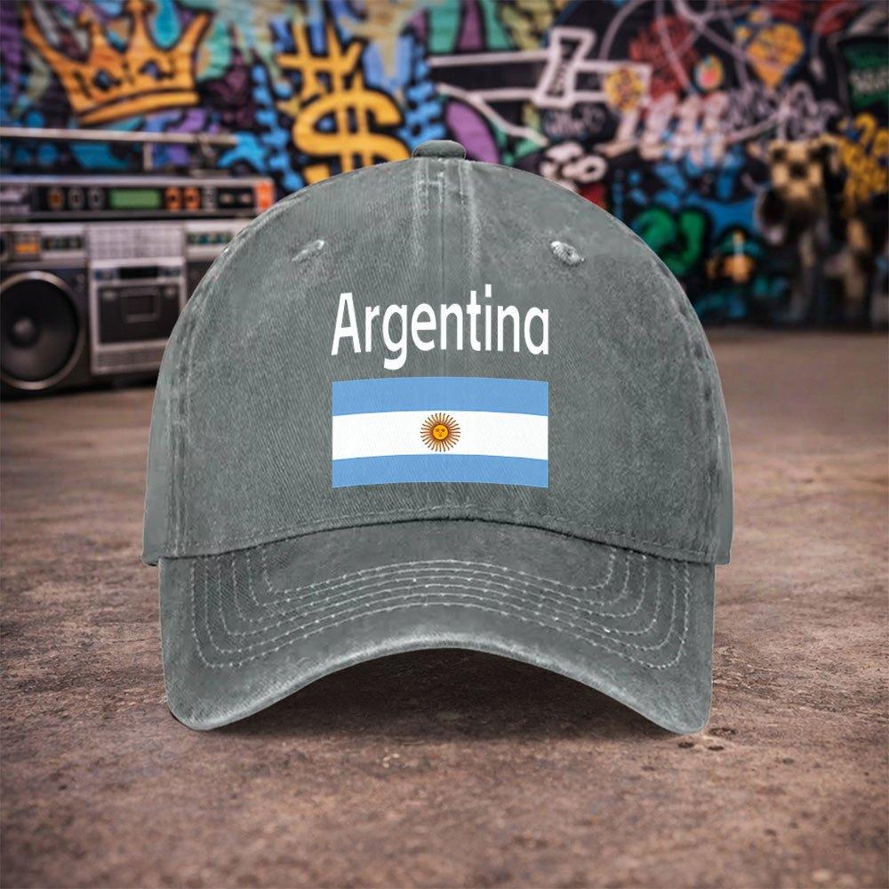 Pc Argentina Flag Baseball Cap Suitable for Unisex Women Lightweight Hook Loop Duckbill Hat with Argentina National Print Un