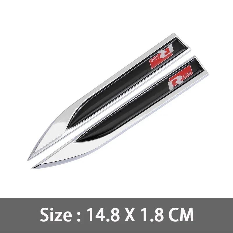 Golf 3 4 MK3 MK4 2026 Heiß Für VW VOLKSWAGEN 2 Stück Metall 3D R line Logo Rline Auto Kotflügel Seitenflügel Emblem Abzeichen Aufkleber Für VW Gol