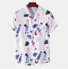 Summer Rainbow Men's Vacation Lapel Kamisa Oversized Hawaiian Shirt 3D Printed Fashion Men's and Women's Beach Short