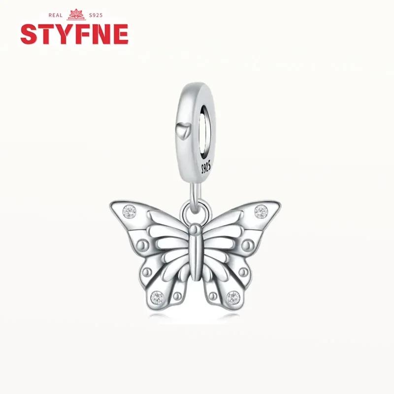 Copper Metal Colorful Butterfly Series Charm Bead Components Shiny Zircon Bead Components Compatible With Authentic Original Bracelet High Quality