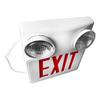 LED Exit Sign with Lights Adjustable Head Light Emergency Lighting Lamp Built in 800mAh Battery