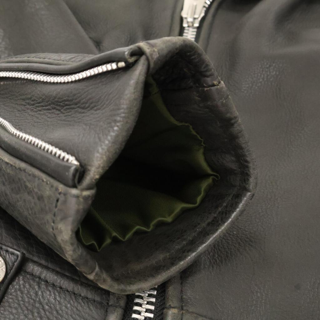 AVIREX Black 6161080 Double Rider Jacket Jacket L blackUsed