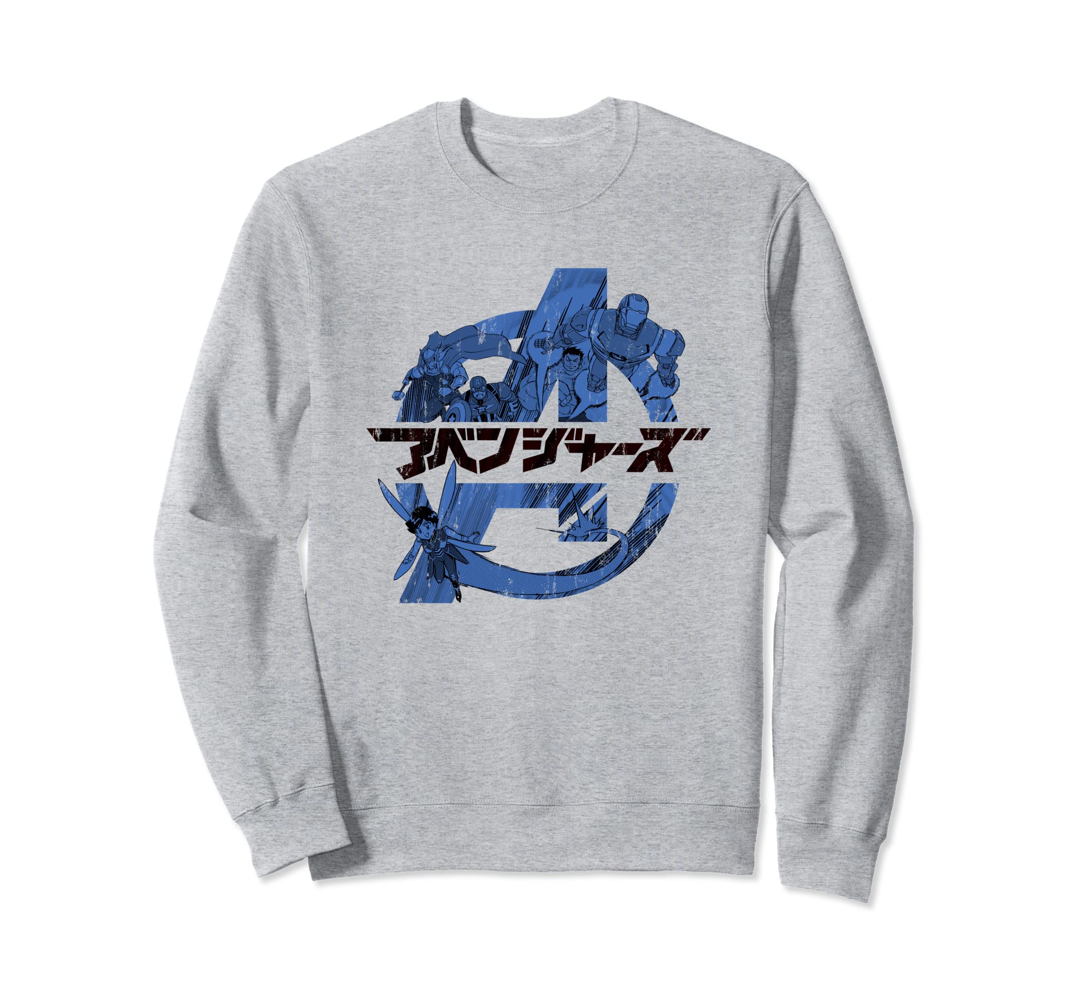 

Marvel Avengers Manga Japanese Thor Iron Man Hornet Hulk Sweatshirt сірий колір