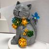 Cat Statue Solar Light Waterproof Garden Kitten Sculpture Lighted Kitten Statue Outdoor Landscape Lighting for Patio Yard Decoration