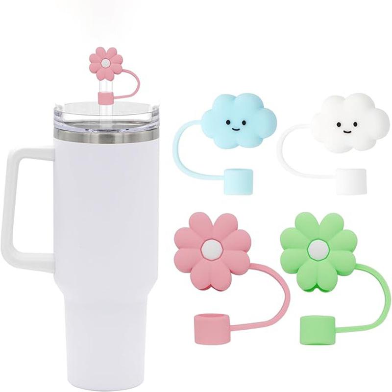 10mm For Stanley Straw Cap Silicone Dust Stopper Dust Cap Colored Tea Cup Cap Straw Dust Cover Milk Tea Straw Cup Cap Accessorie