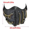 Rivet Chain Embellished PU Leather Face Mask Punk Gothic Cosplay Props For Theater Parties Halloween Costume Event