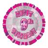 Unique Party Happy 9th Birthday Glitz Foil Balloon
