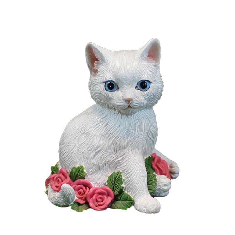 

Имитация Кошки Модель из Смолы Настольная Фигурка Микроландшафтная Декорация Сад Rose