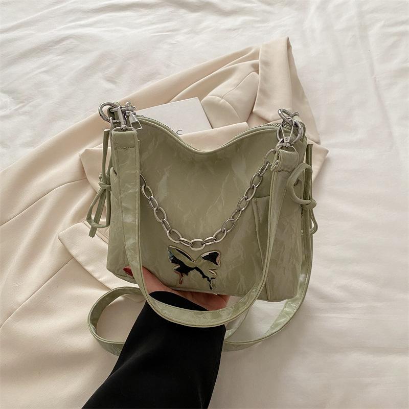 

Популярная женская сумка-сумка 2025 года, новая модная сумка-ведро через плечо, сумка-мессенджер с нишевым дизайном зелёный