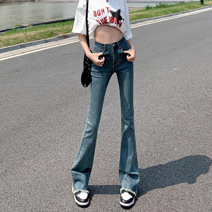 

Женские осенние ретро-ностальгические джинсы Burrs Stretch Slim, женские осенние расклешенные брюки для женщин S