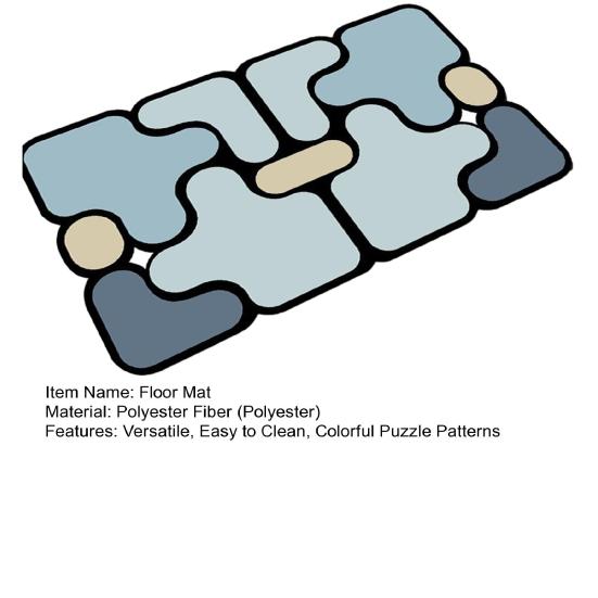 Colorful Puzzle Floor Mat Absorbent Bathroom Rug Non-Slip Bath Mat Decorative Door Mat for Entrance Kitchen Shower Bathtub