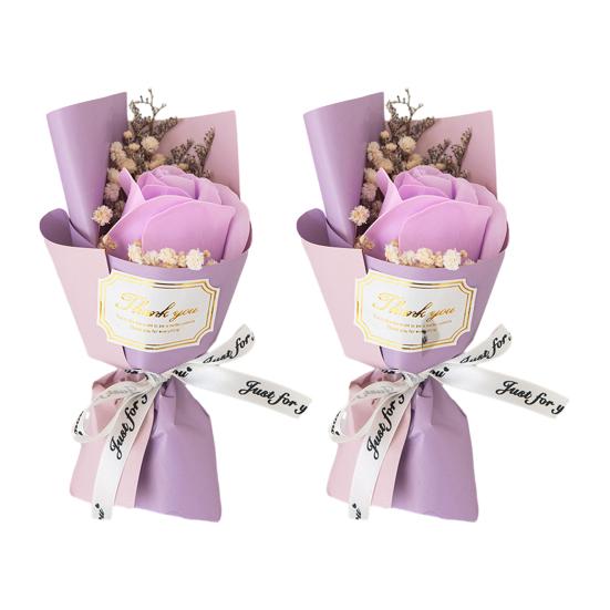 1/2Pcs Mini Fake Rose Sunflower Bouquet Handcrafted Soap Flower Petals Artificial Floral Decoration Valentine's Day Anniversary Birthday Romantic Gift