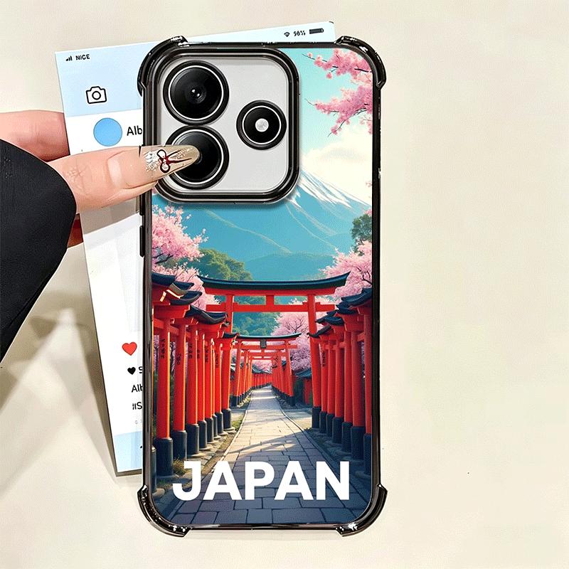 Osaka Tokyo Japan Scenery Plating Phone Case For Xiaomi Poco X5 X6 X7 X8 Pro Max F8 Ultra F7 M8 M7 M5S Redmi 15C 15 14C 13C 13 X