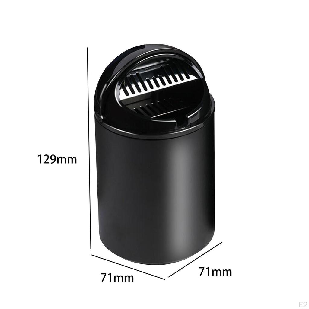 Car Ashtray Windproof Mini Trash Can for Office Outdoor Accessories Black