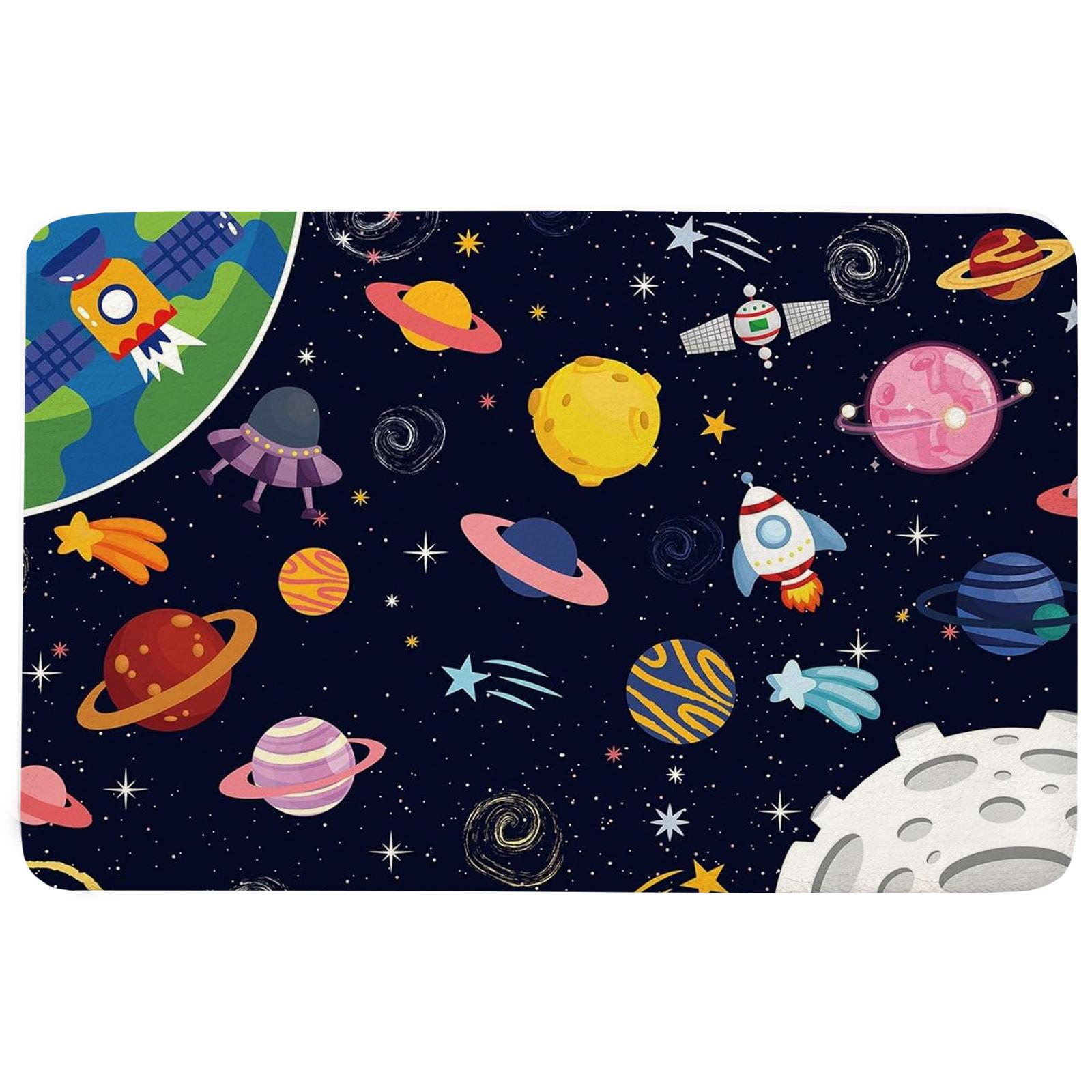 

Outer Space Kids Rug for Playroom Solar System Educational Rug Kids Floor Mat Kids Rug Play Carpet for Children Playroom 80*120cm