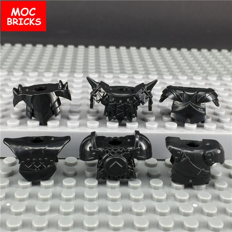 MOC Bricks Medieval Knights Rome Figure Weapons Shield Handprint Helmet Educational Building Block Kids Toys