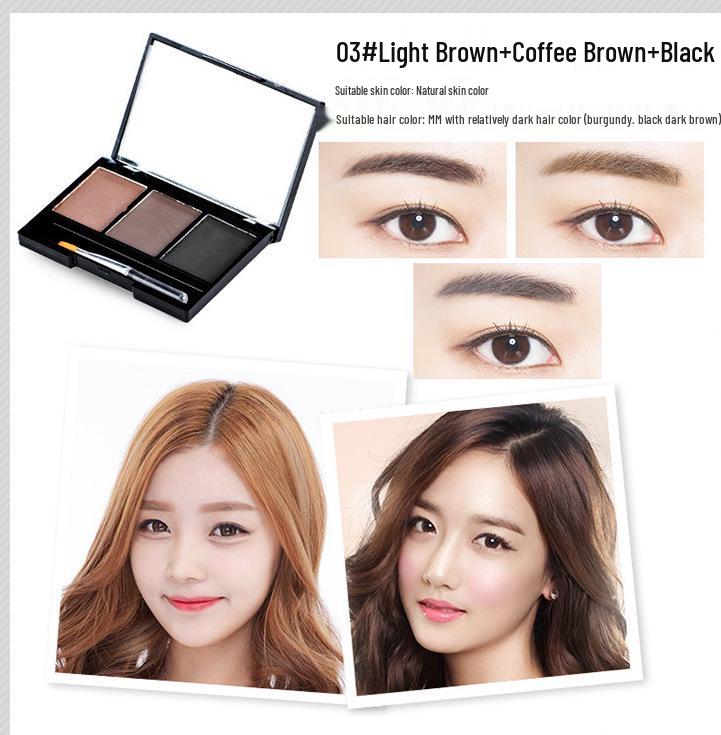 

Водостойкая трехцветная пудра для бровей SR: Контурирование, Потостойкий, Стойкий к смазыванию, Долговечный