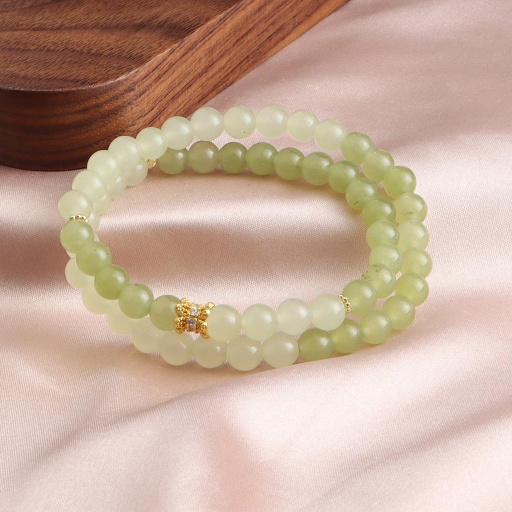 Bracelet Powder Crystal Strawberry Crystal Aquamarine Purple Jade Green Jade Double Spell Bracelet Crystal Bracelet Fashion Douyin Burst