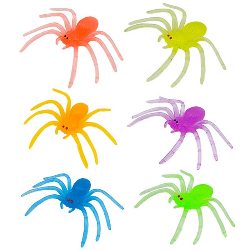 10Pcs Simulation Colourful Spider Ghost Festival Decorations Halloween Wacky Toys Children S Pranks Funny Toy Holiday Party Gift OneSize