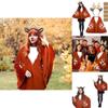 Reindeer Cosplay Cloak For Women With Face Decor For Halloween And Christmas Events