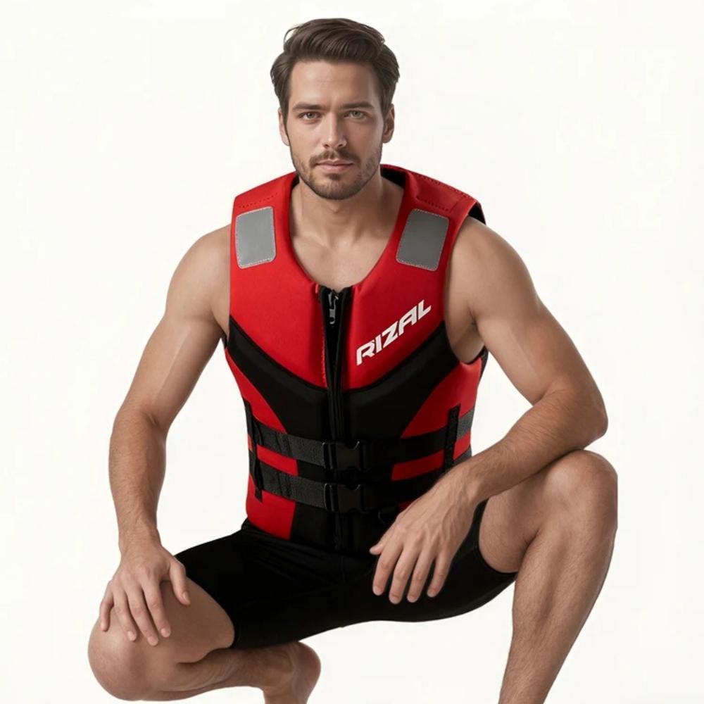 Adjustable Buoyancy Vest for Men & Women - Stretch-Fit, Zippered Design, 50N+ Buoyancy Level, Summer Water Sports Gear
