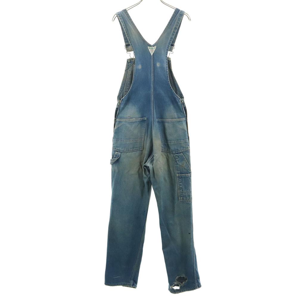 OSHKOSH 50s 60s Vintage Triangle Tag Denim Overall Blue Union Ticket Women Used