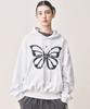 Butterfly Embroidery Hoodie_Melange Black