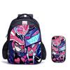Happy Party Demon Character Two-Piece Set Spine Protection Decompression Shoulder Strap Large Capacity School Bag Pencil Case Combination