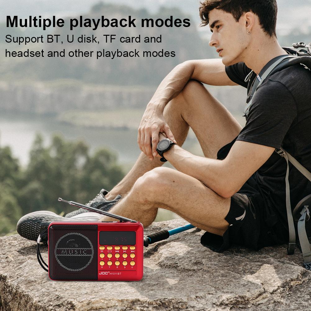 Portable FM Radio Rechargeable BT 5.4 Radio Speaker with LED Display for Home Travel Gifts and for Seniors Elderly Gifts