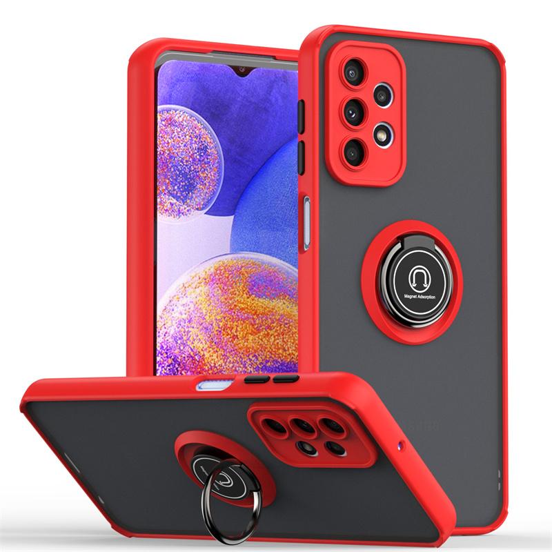 Armor Hard PC Matte Case For Samsung Galaxy A13 A23 A33 A53 A73 5G M23 M33 M53 M13 Cover Ring Magnetic Stand Holder Fundas Coque
