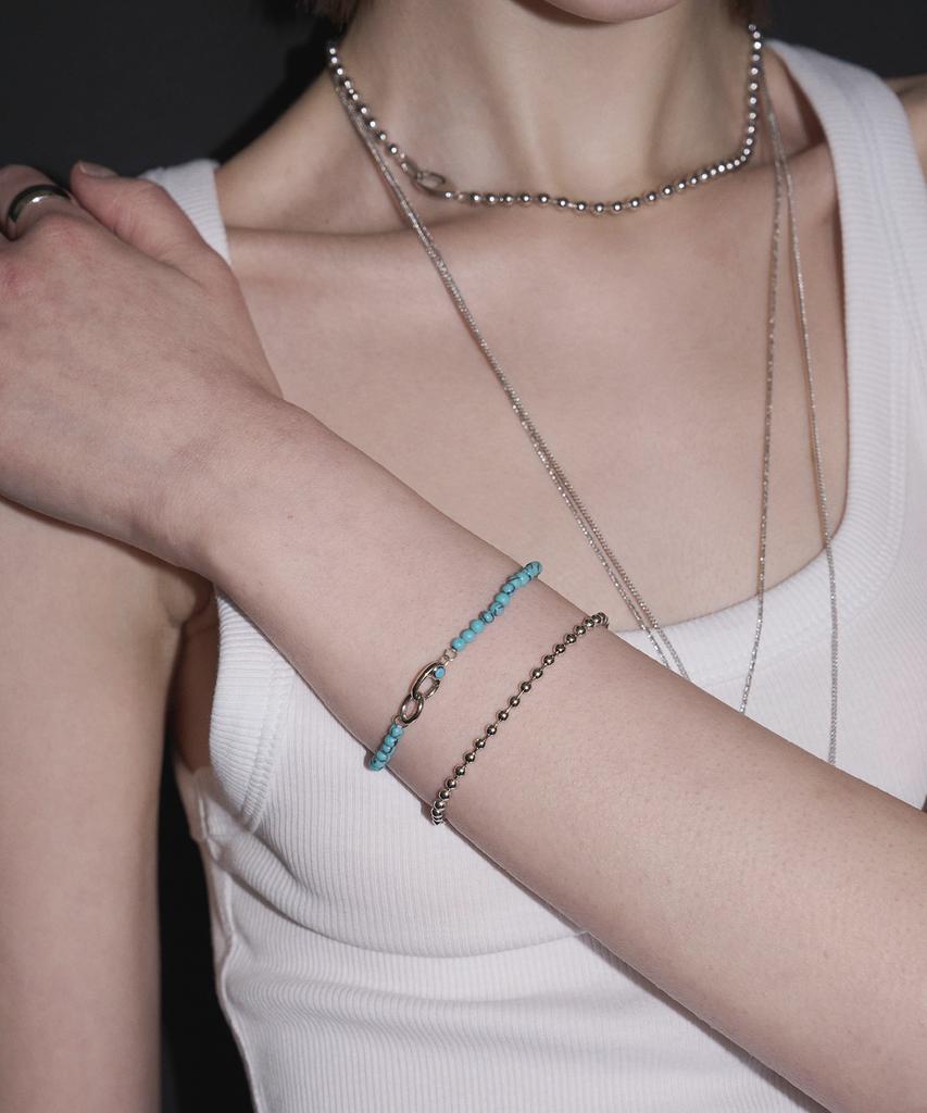 Lisse [925 Silver] Turquoise Link B
