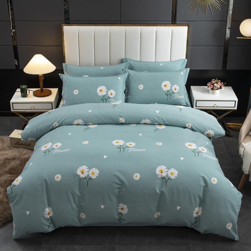 Thickened Cotton Four-piece Set, Pure Cotton Bed Sheet Quilt Cover, Dormitory Three-piece Set, Bedding