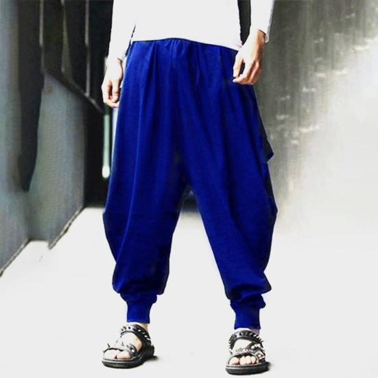 Чоловічі штани-шаровари Повсякденні з куліскою Широкі Бавовняні Вільного крою з низькою посадкою для хіпі Вуличний стиль Пляжні