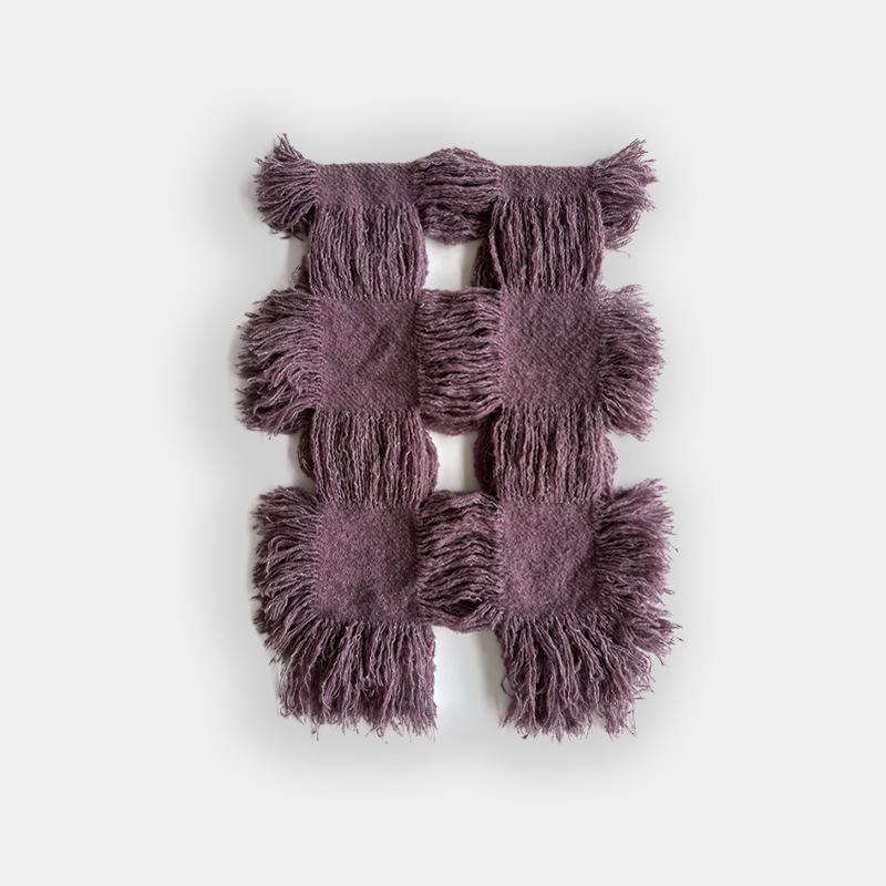 Vintage Hollow Wool Blend Matching Scarf Knitted Scarves for women neck choker winter warm long scarf with tassels