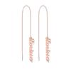 Custom Name Long Pendant Earrings Personalized Chains Ear Studs Custom Stainless Steel Letter Name Earrings Wedding Gifts