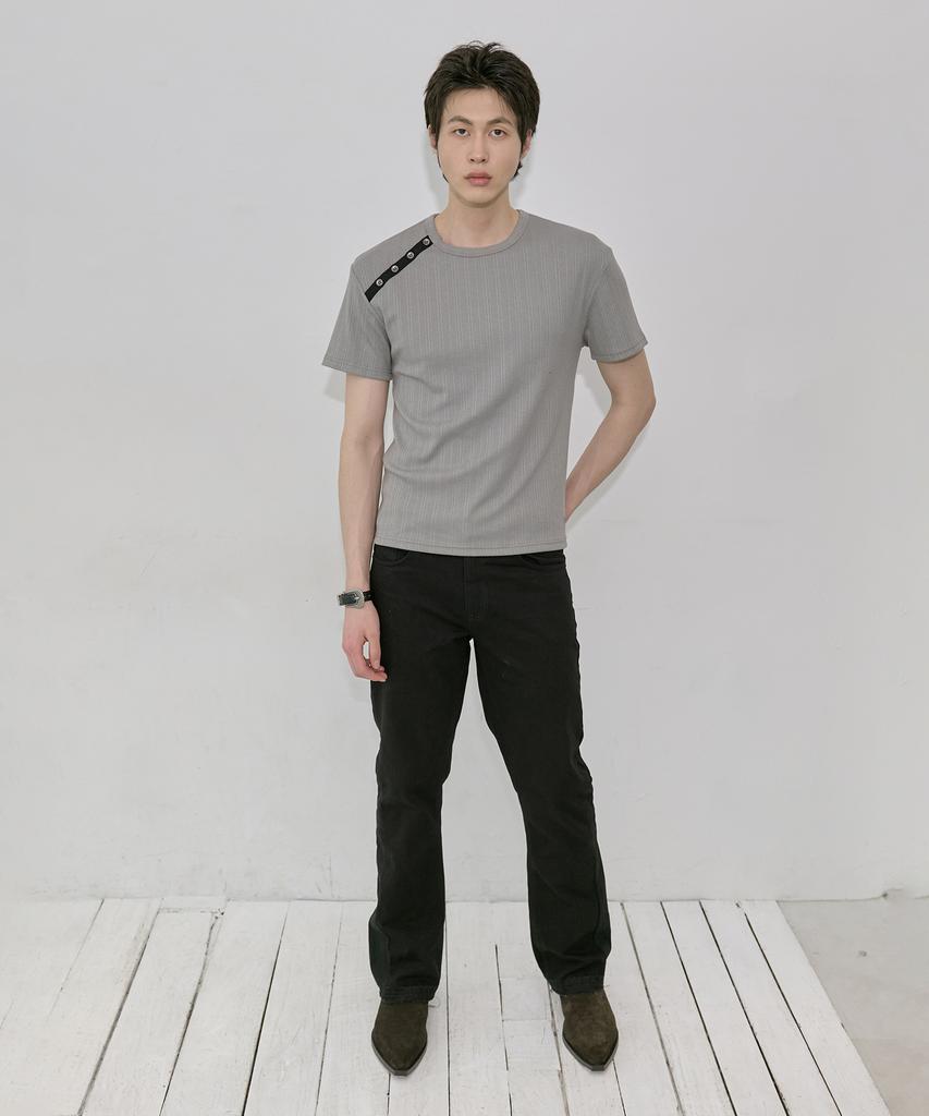 Lekim Shoulder Button Tee (Gray)